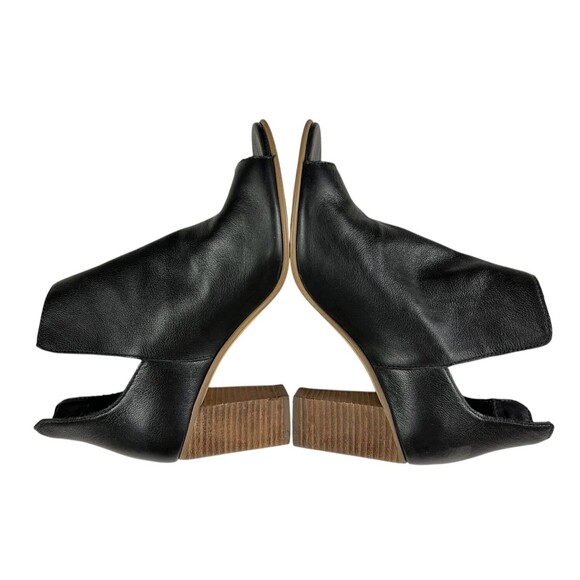 Steve Madden Peep-toe Cut-Out Nello Ankle Boots  Women's Size 7  Black Leather - Picture 4 of 11